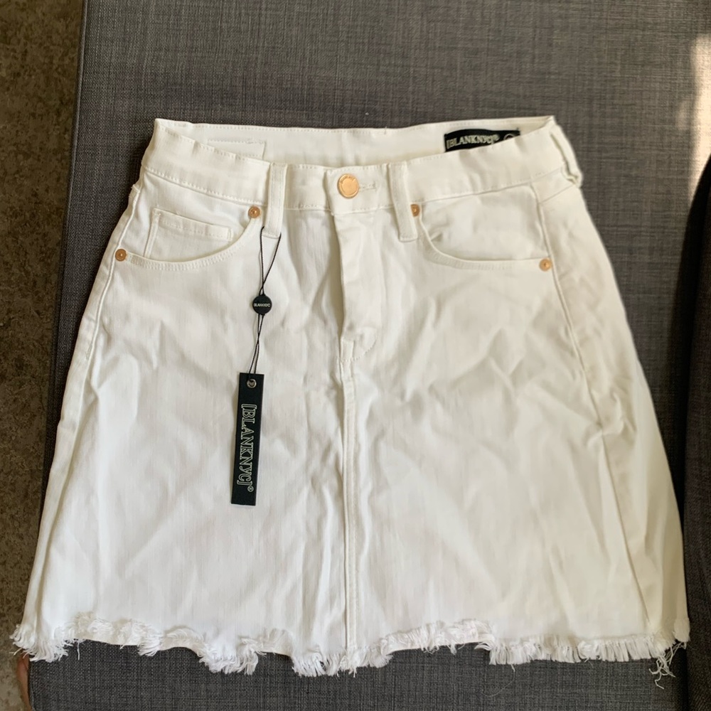 White denim BLANK NYC skirt